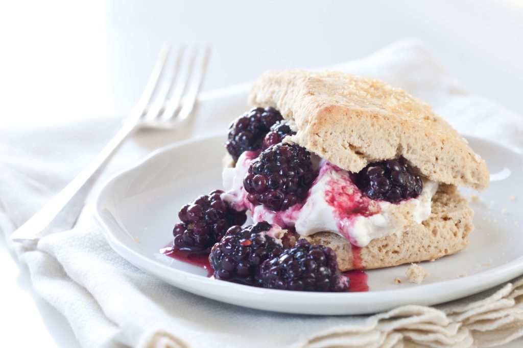 Pecan Shortcakes with Blackberries