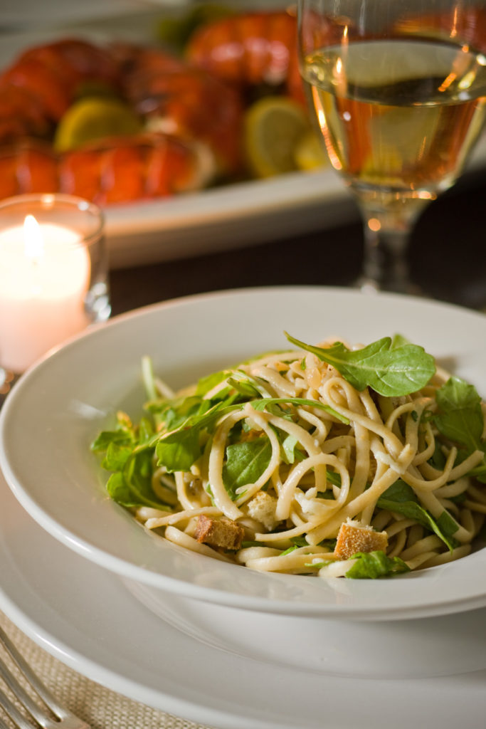 Whole-Wheat Linguine with Arugula and Shallots