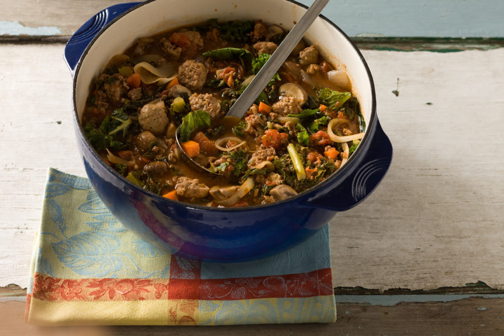 Beef and Sausage Stew with Winter Greens Image