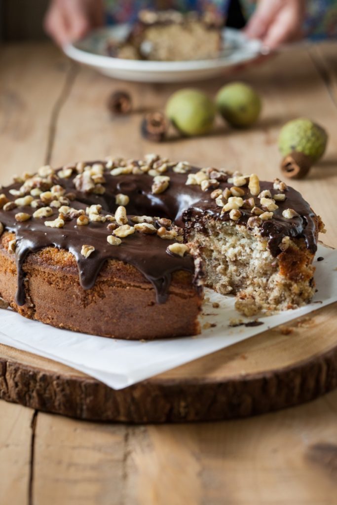 Banana Black Walnut Cake Image