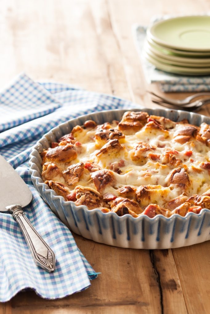 Three Cheese Strata with Ham
