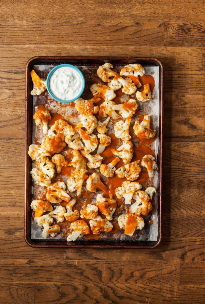 Buffalo Cauliflower Bites with Blue Cheese Dipping Sauce Image