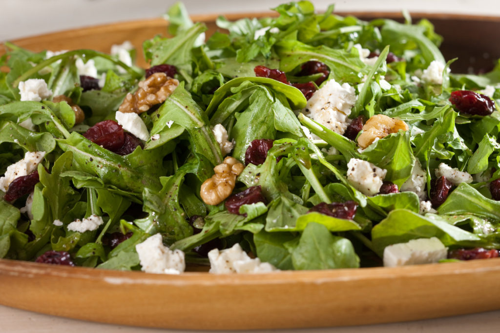 Arugula Salad with Walnuts, Dried Cherries and Feta Image