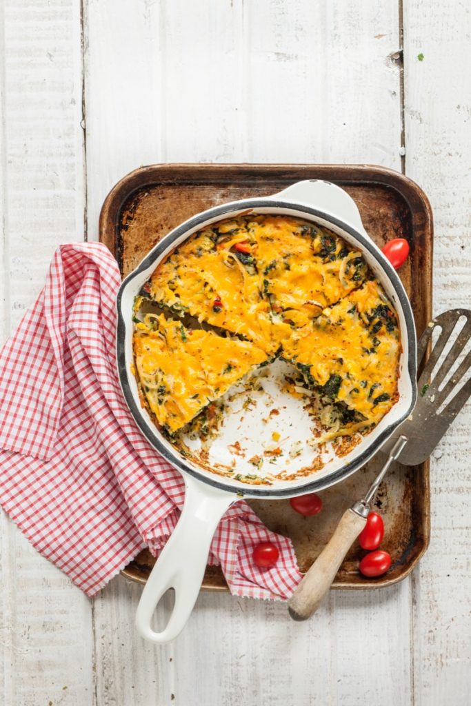 Frittata with Summer Squash, Spinach and Linguine Image