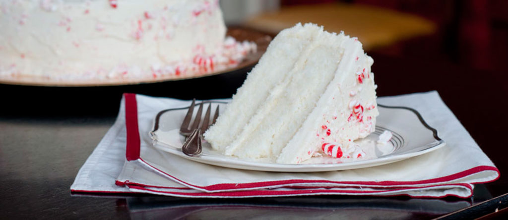 Peppermint Layer Cake with White Chocolate Frosting
