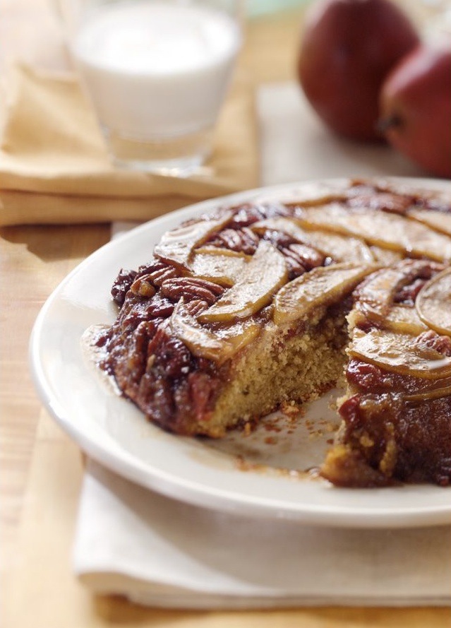 Maple Pecan Pear Upside-Down Cake