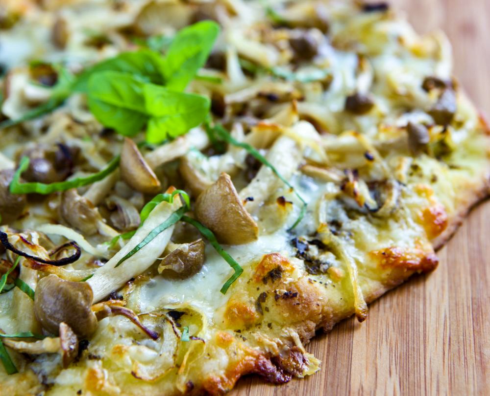 Brown Beech Mushroom Flatbread Image