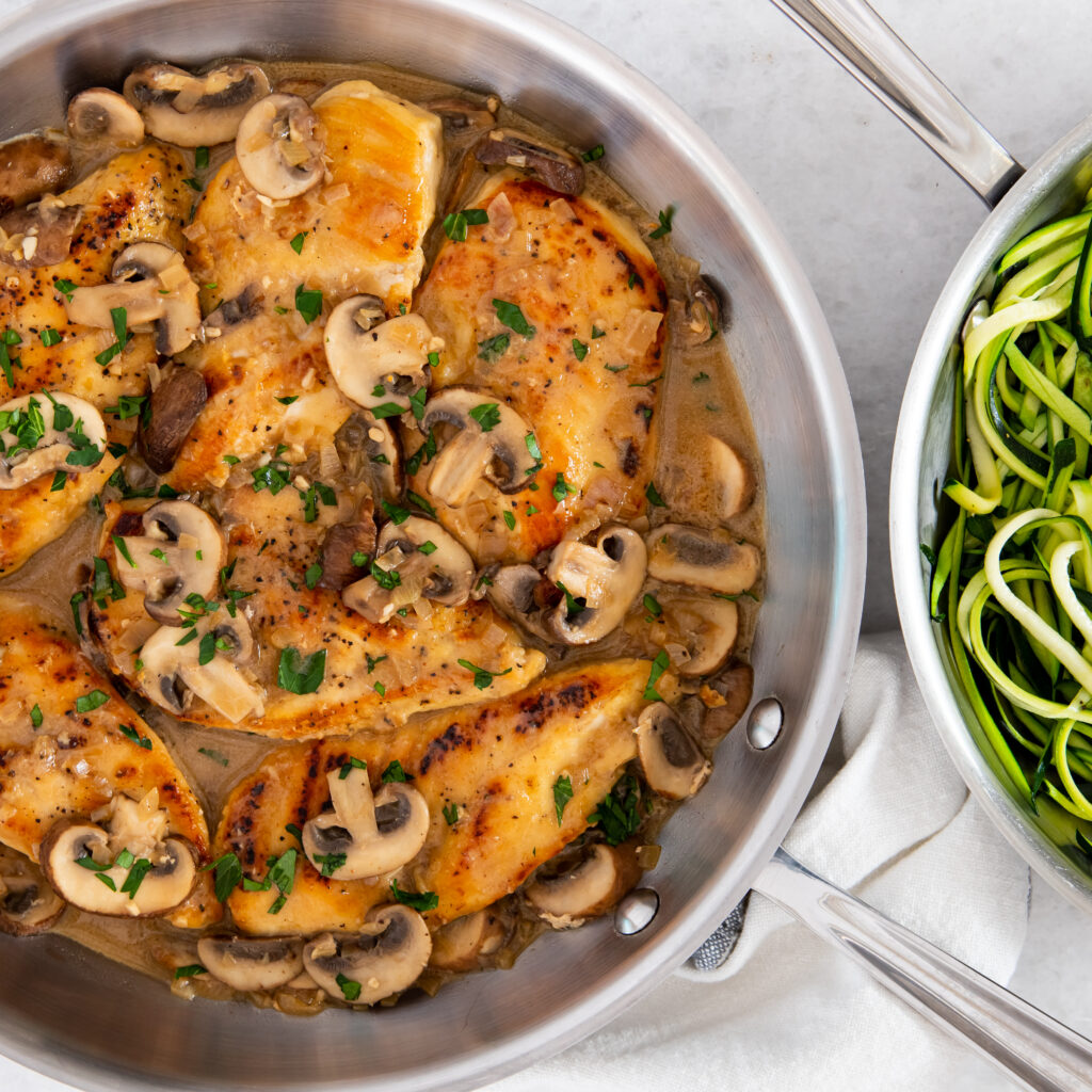 Chicken Marsala with Zucchini Noodles Image